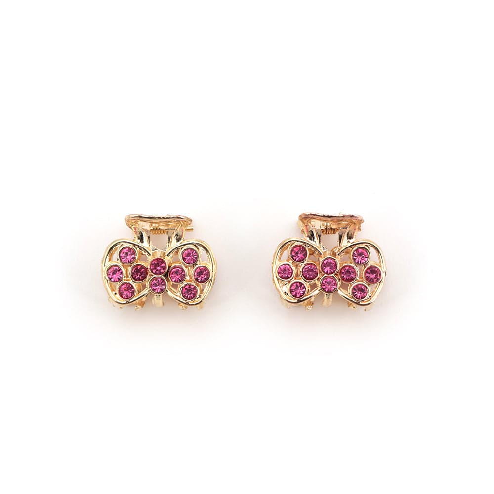 Mini Butterfly Colored Stone Clips