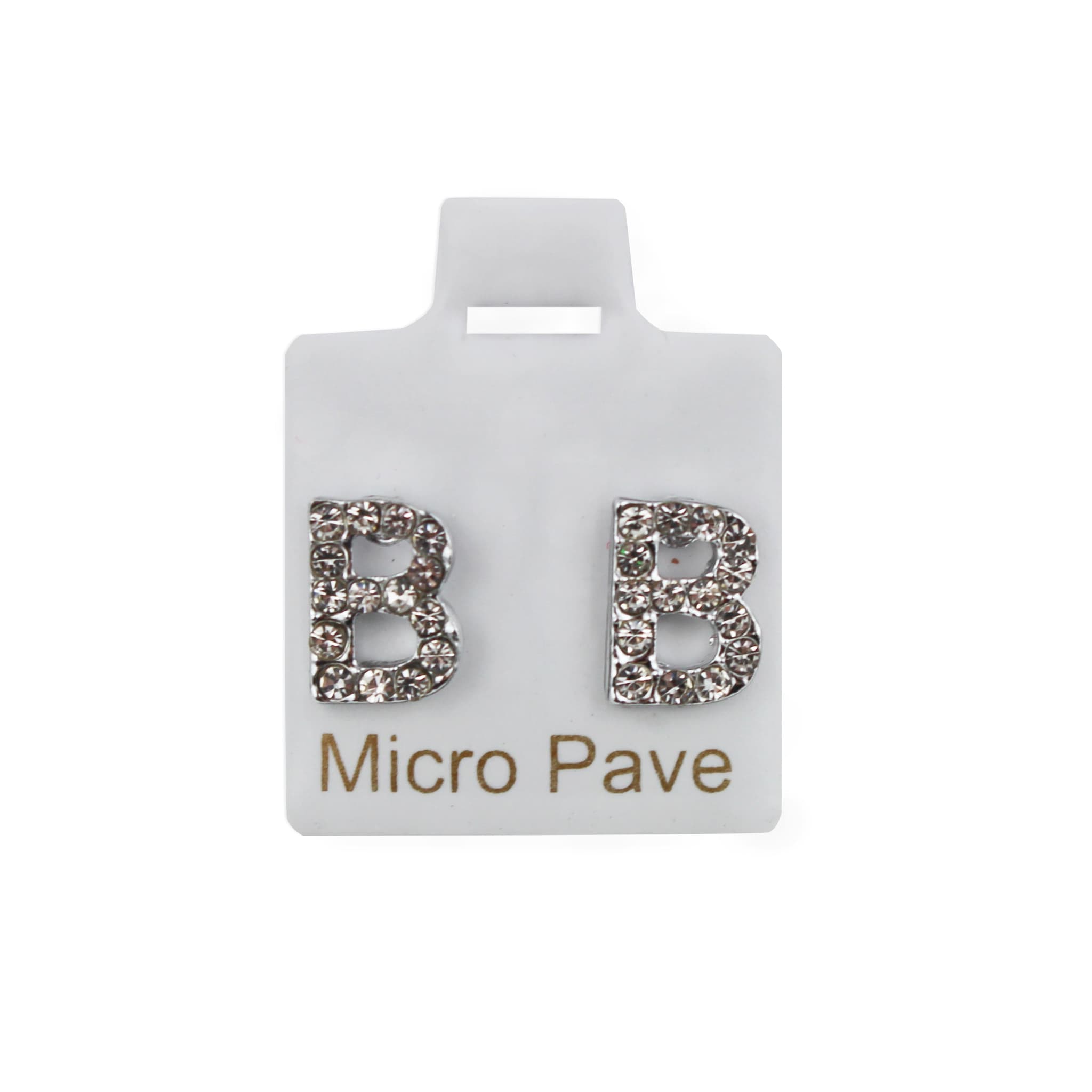 B Initial Stud Earrings