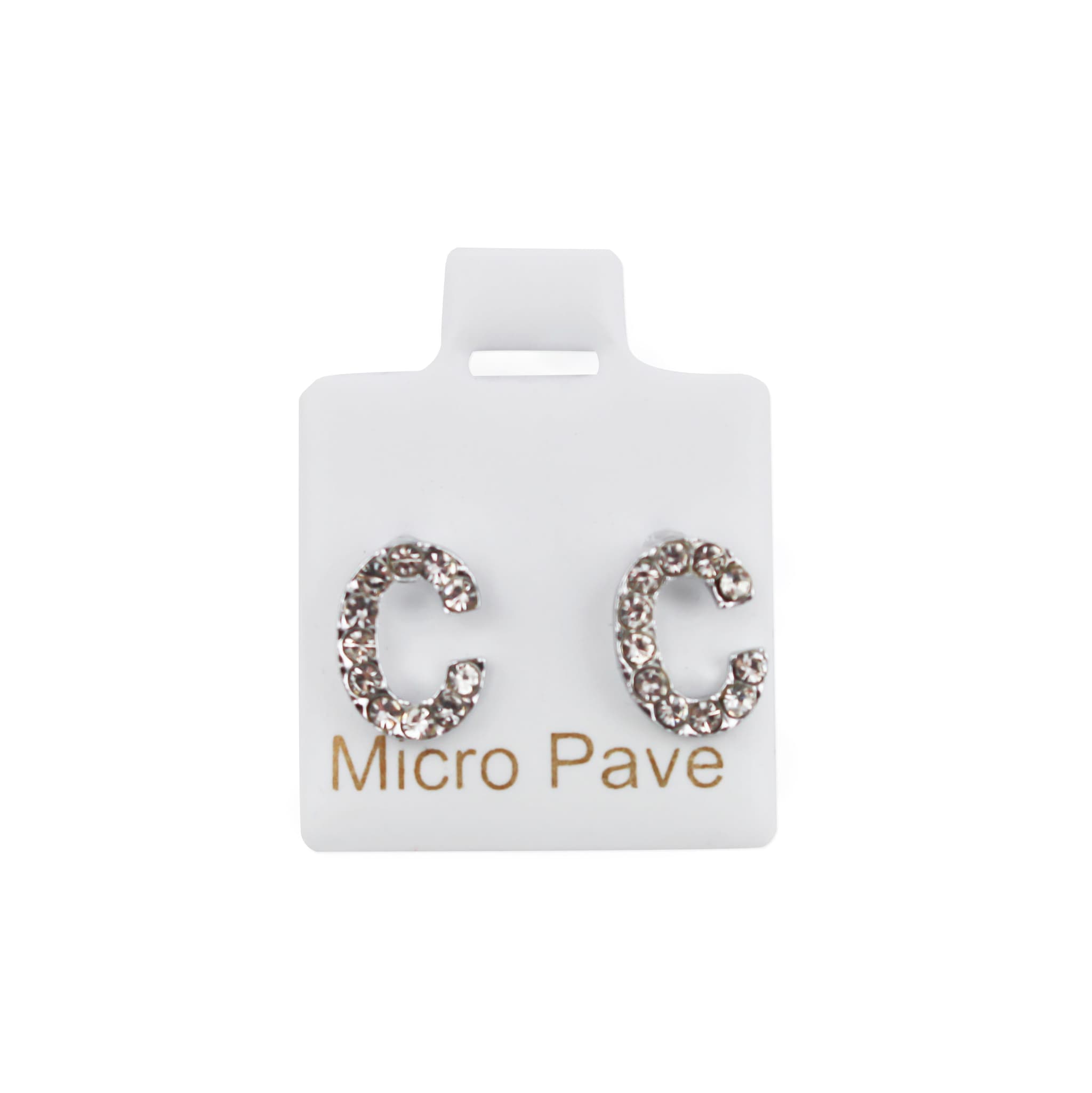 C Initial Stud Earrings