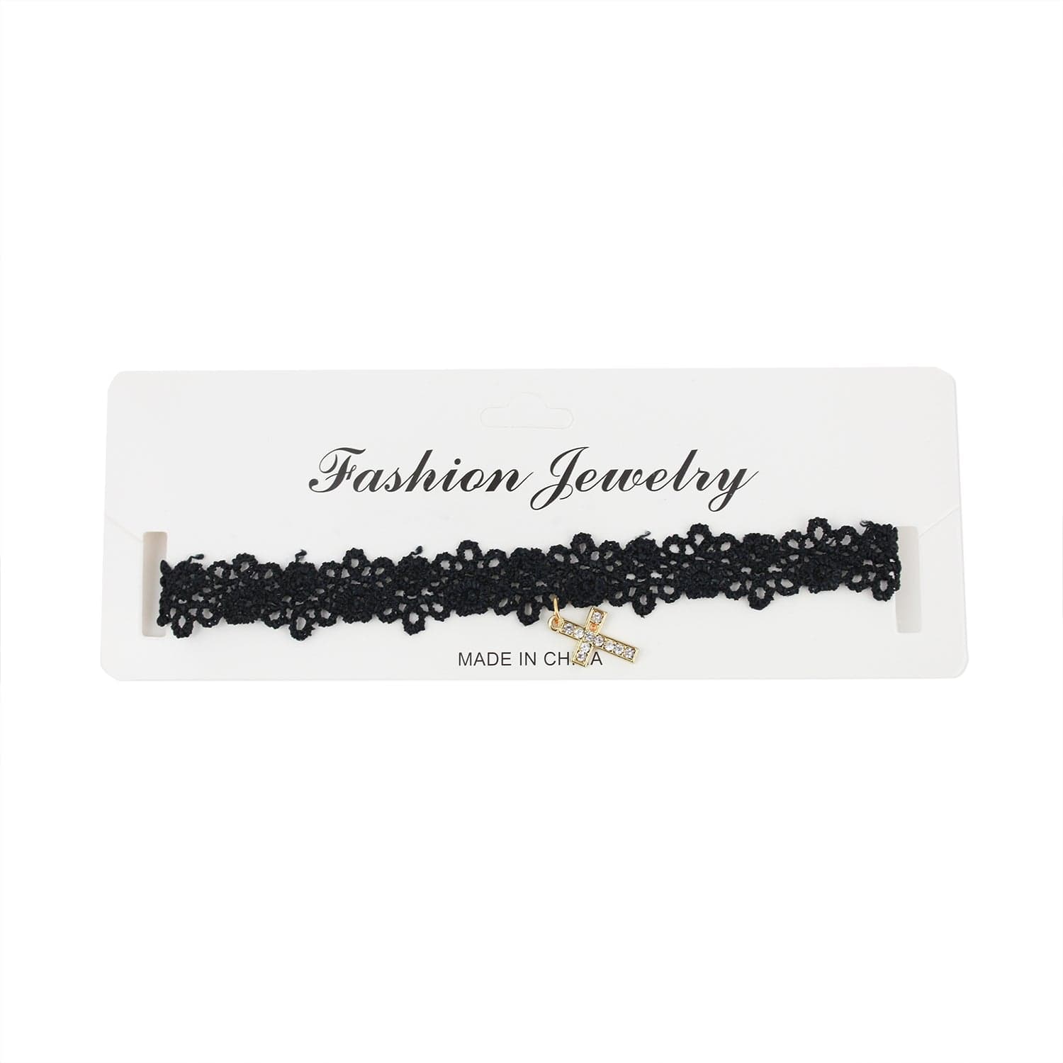 Flower Lace Choker with Cross