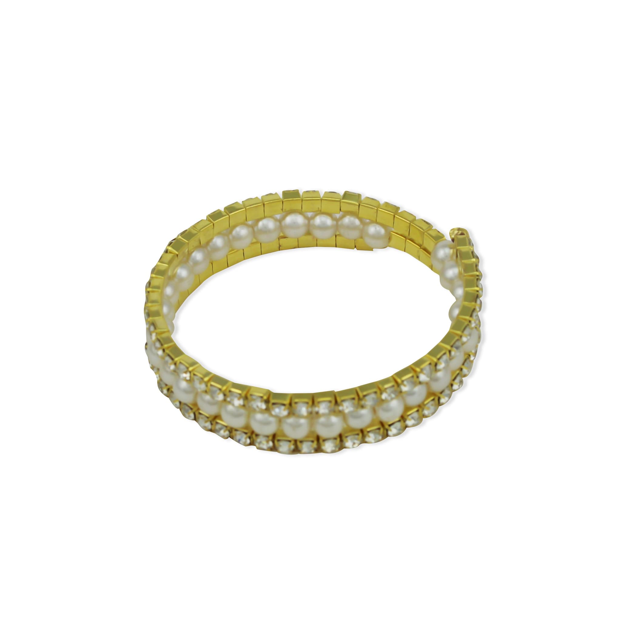 Gold Pearl & CZ Bracelet