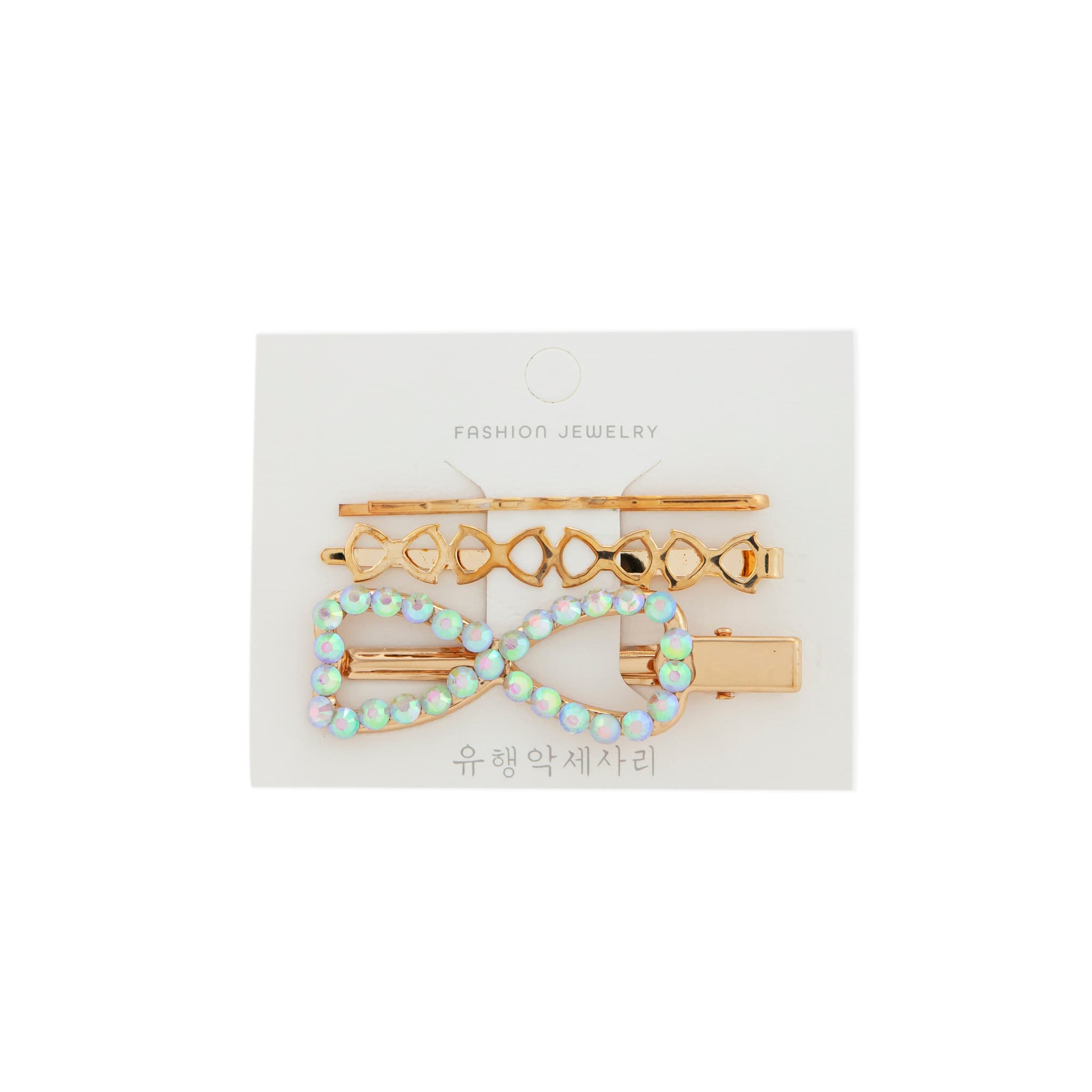 Gold Oval Hair Clip and Pins - Set of 3