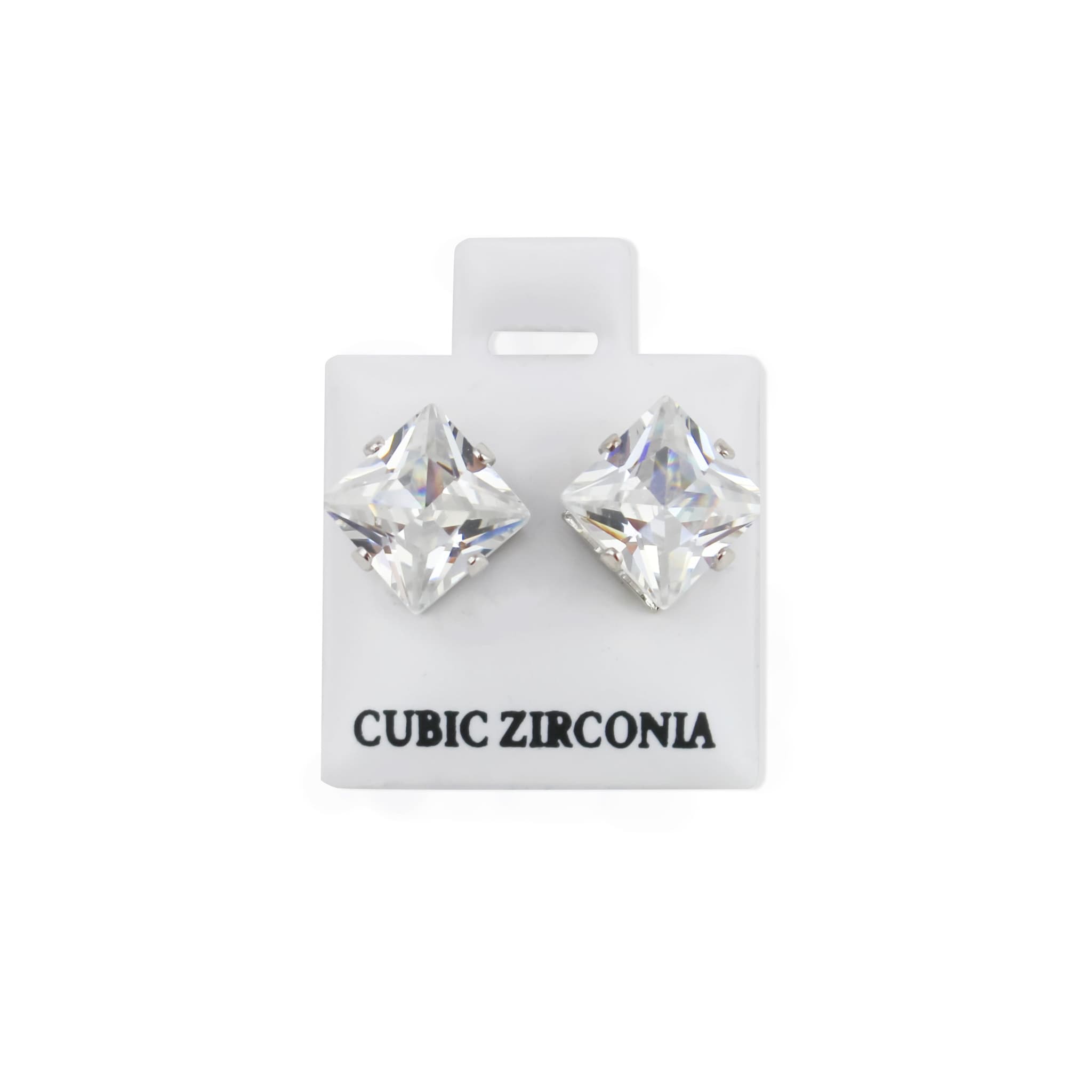 Large Square CZ Earrings