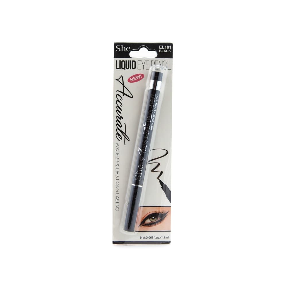 S.he Black Waterproof Liquid Eye Pencil