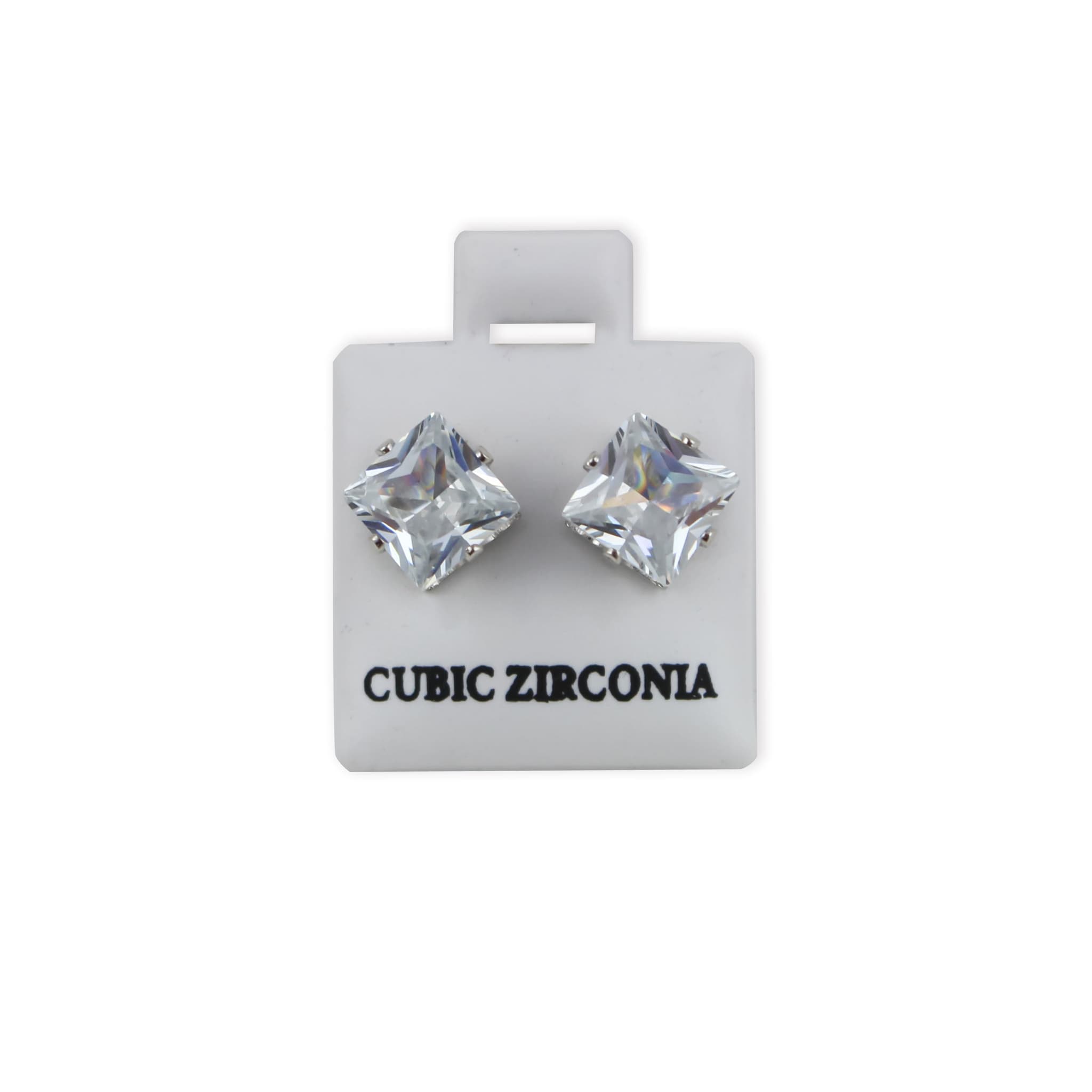 Medium Square CZ Earrings