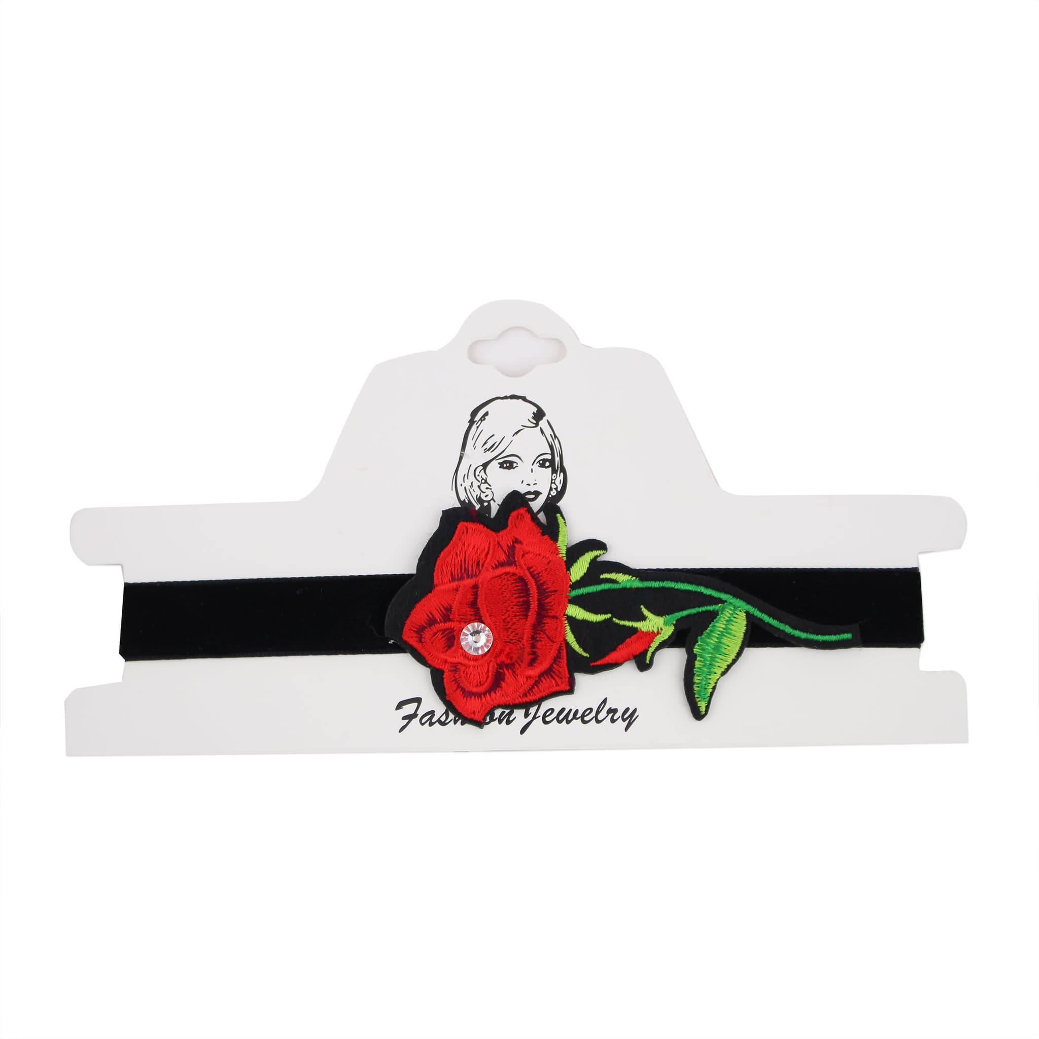 Red Rose Choker Necklace